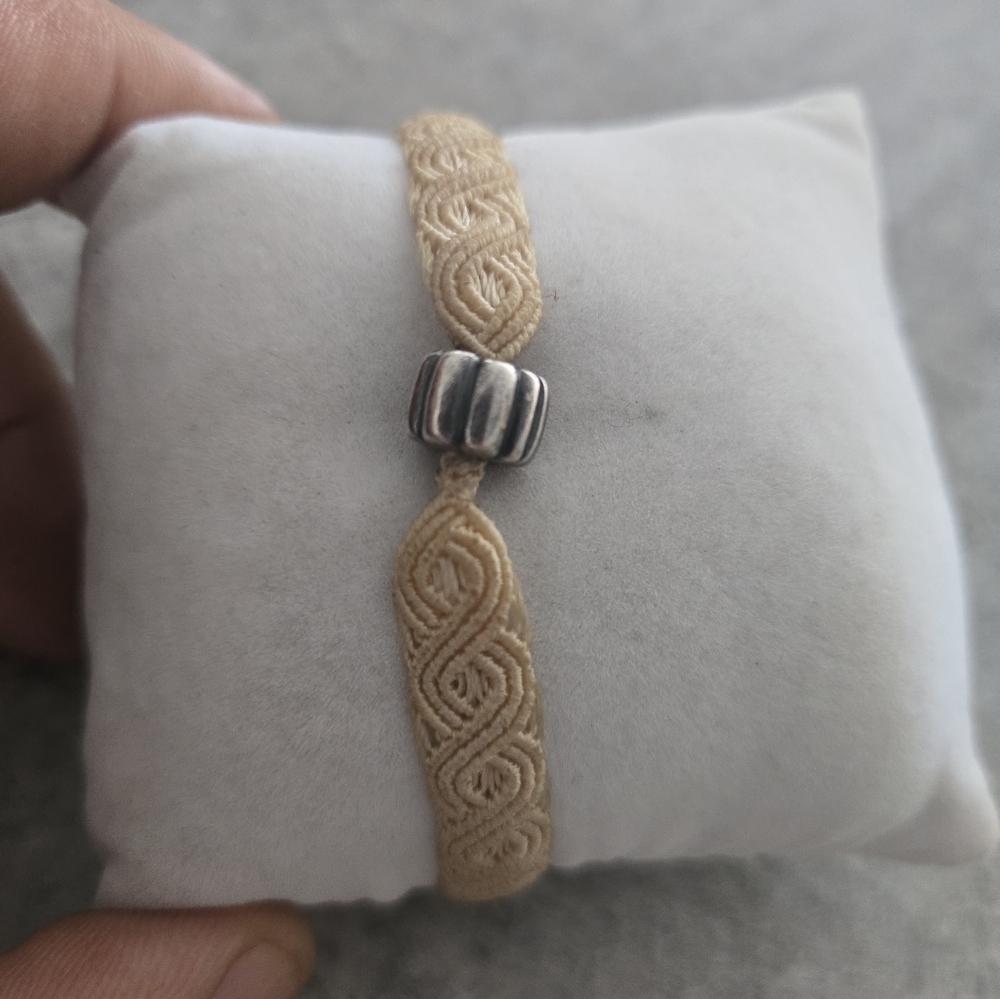 Bracelet macramé Tan avec charm Pandora Sterling 925